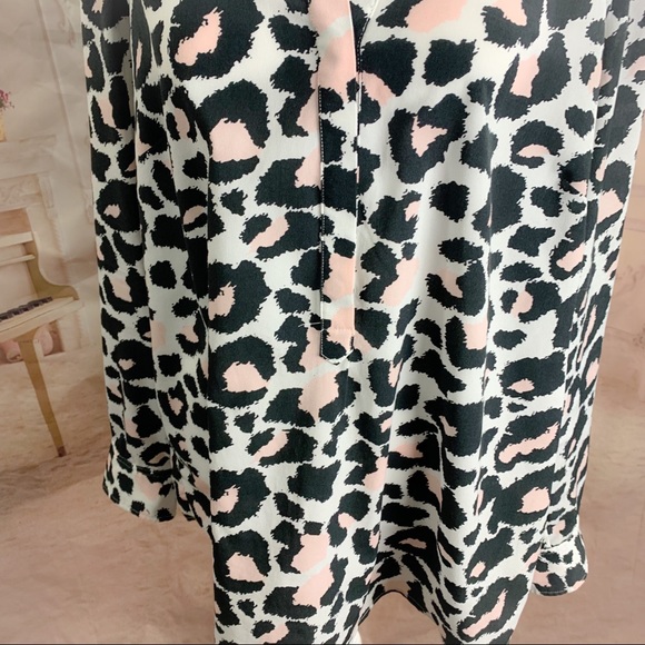 Talbots Pink Accent Animal Print Button down Blouse - Picture 3 of 10